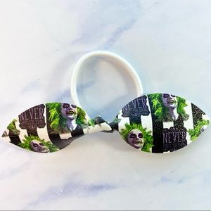 👻Beetlejuice ponytail bow, vegan leather, lightweight